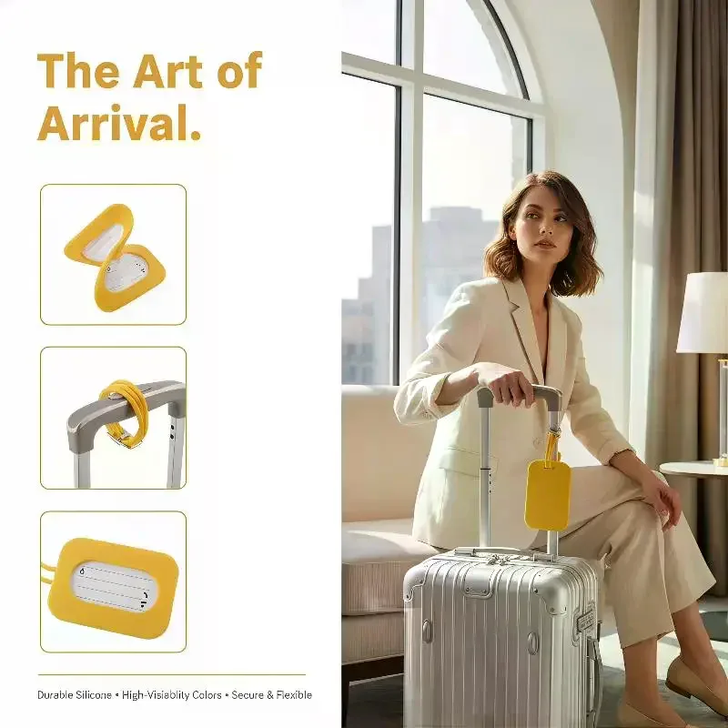 étiquette de bagage universelle en silicone souple avec cordon détachable – étiquette de bagage de voyage anti-perte, étiquette d'identification de valise