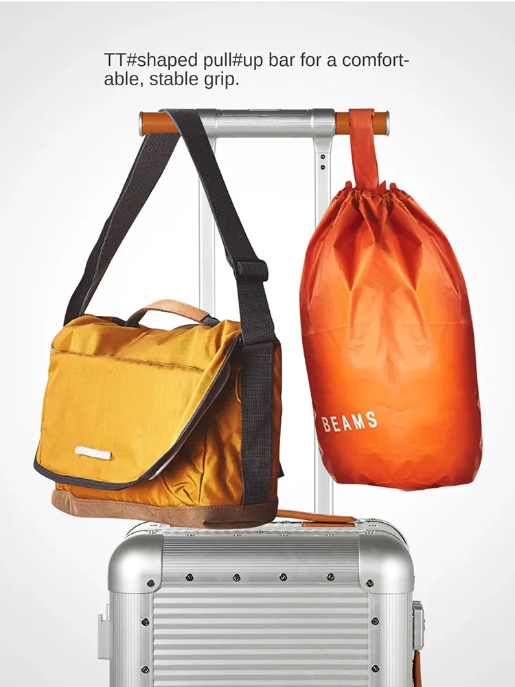 nouvelle valise en alliage d'aluminium-magnésium, 20 pouces, type tt, avec barre de traction et serrure tsa, valises métalliques 24/26 pouces