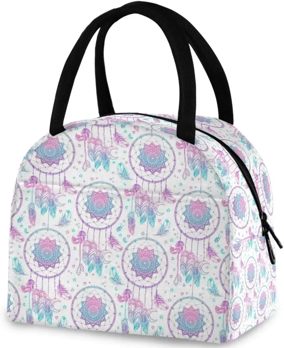 pop art pdpdogs-sac fourre-tout à déjeuner réutilisable avec poche avant, sac isotherme thermique isolé pour la rentrée scolaire, le travail, le pique-nique