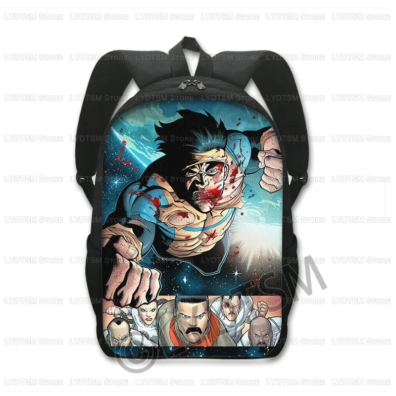 invincible hero print sac à dos hommes sac à dos bande dessinée omni mark enfants sacs d'école pour adolescent sac à dos ordinateur portable sacs à dos bookbag
