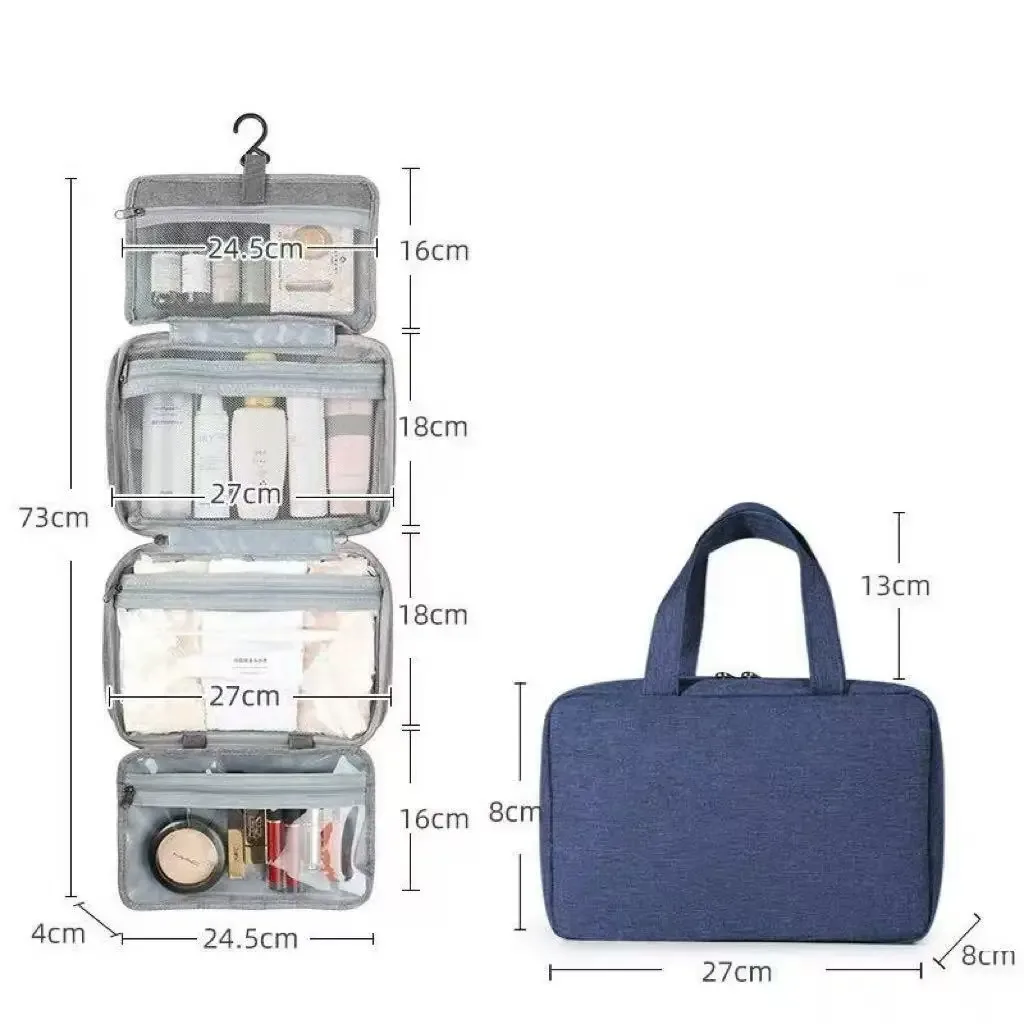 grande trousse de toilette suspendue avec crochet, étanche, pliable, sac de voyage, organiseur de maquillage, de rasoirs et de cosmétiques, accessoires de salle de bain