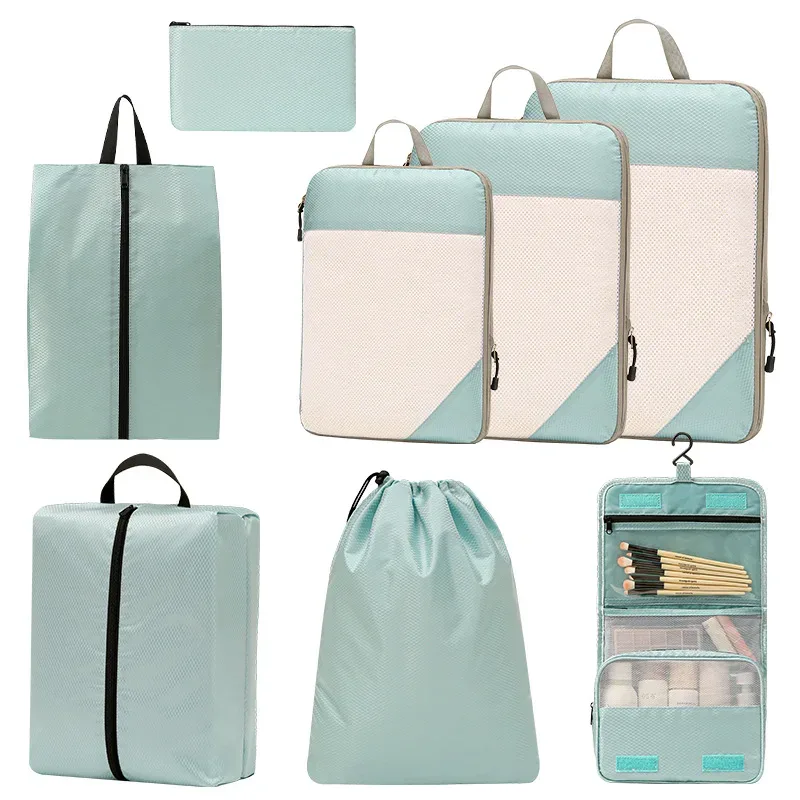 sac de rangement de voyage pour placard, bagages de voyage pour vêtements, chaussures, articles de toilette, cosmétiques, cubes d'emballage anti-poussière, sac de compression