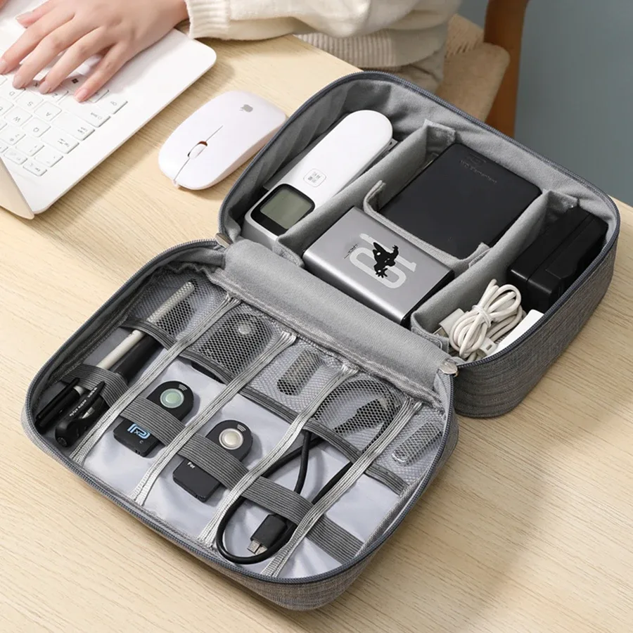 sac de rangement de câbles, organisateur électronique numérique étanche, sac de rangement de prise de chargeur de ligne de données usb portable, organisateur de câbles de voyage