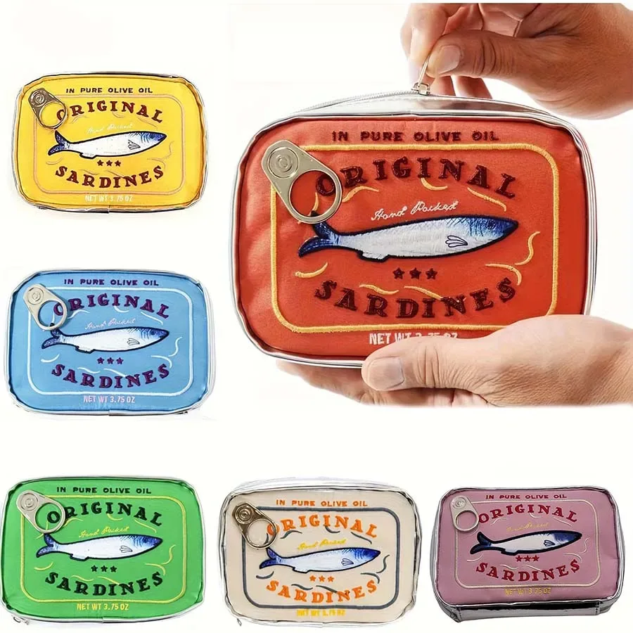 trousse de toilette mignonne motif sardine, trousse de toilette de voyage, trousse de toilette étanche, sac de rangement pour accessoires, excellent cadeau pour les vacances