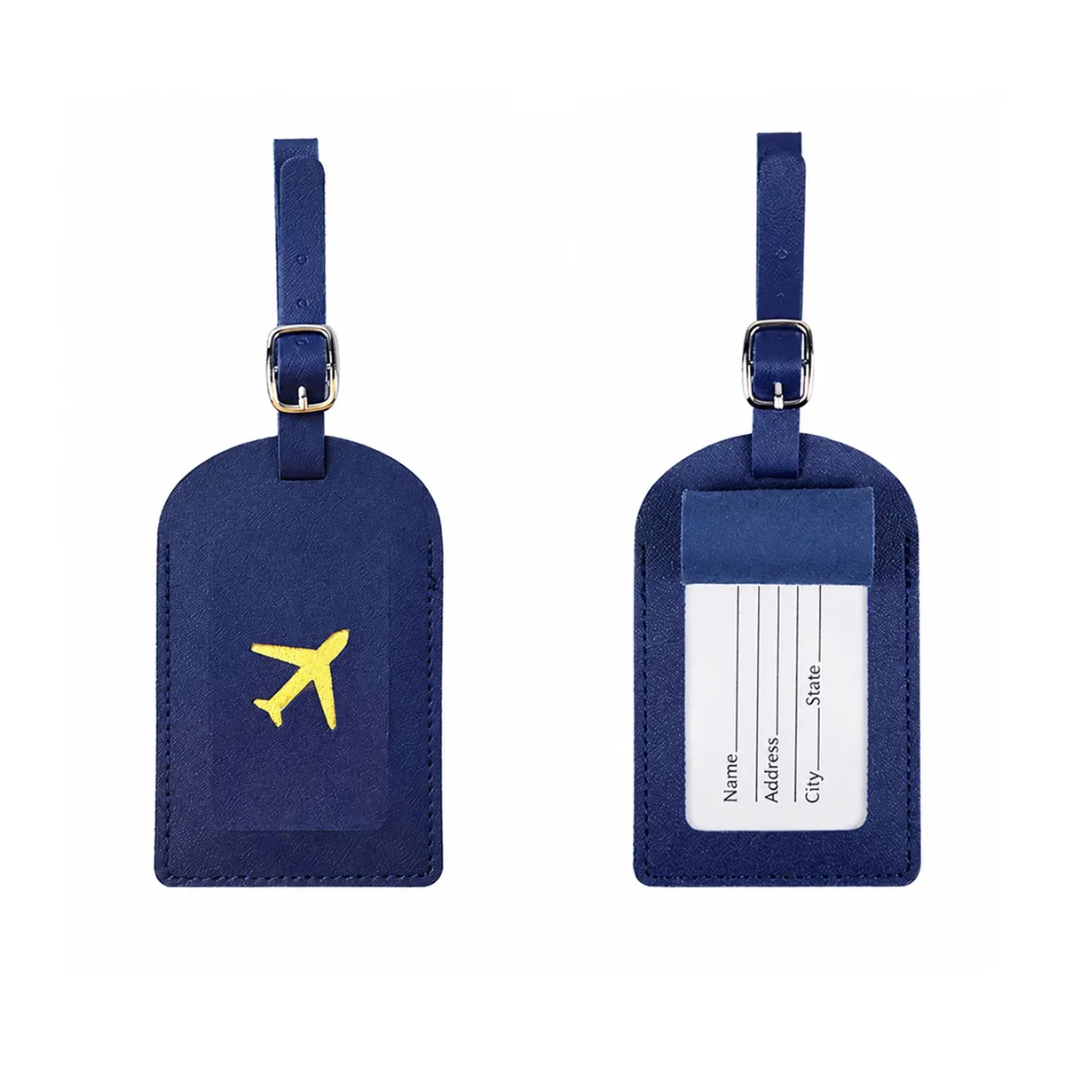 étiquette bagage cuir rouge doré avion nom adresse voyage affaires vacances lot pièce identification valise