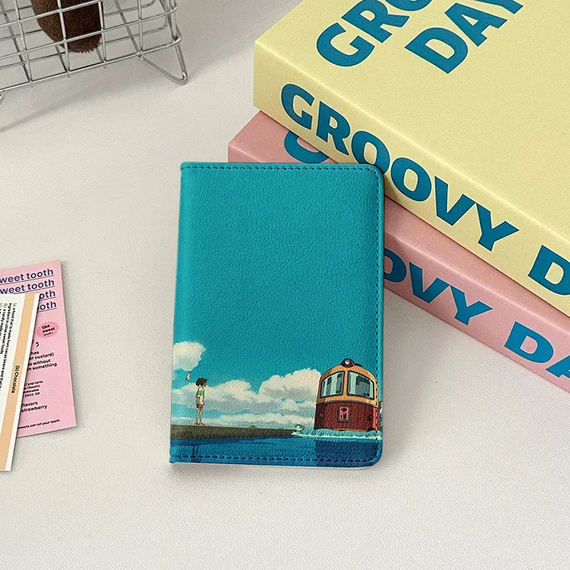 porte-passeport animé japonais, portefeuille de voyage, essentiels de voyage, porte-cartes de crédit pour billets d'avion pour femmes, étui de protection pour passeport