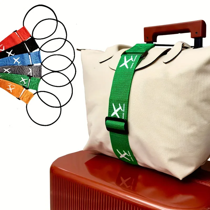 Sangle de fixation résistante à l'usure, corde élastique pour bagages, ceinture de fixation imprimée motif avion, ceinture de fixation pour valise