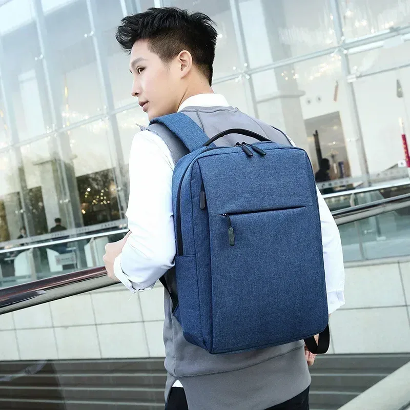 sacs à dos d'affaires pour hommes et femmes, sac à dos de voyage portable de grande capacité, sac pour ordinateur portable ultraléger unisexe, cartable d'étudiant de couleur unie