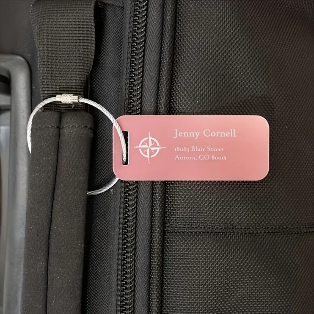 étiquette de bagage en métal personnalisée, étiquettes de bagage sur mesure, porte-clés en métal personnalisé - cadeau de voyage, étiquette pour sac à dos, porte-clés personnalisé