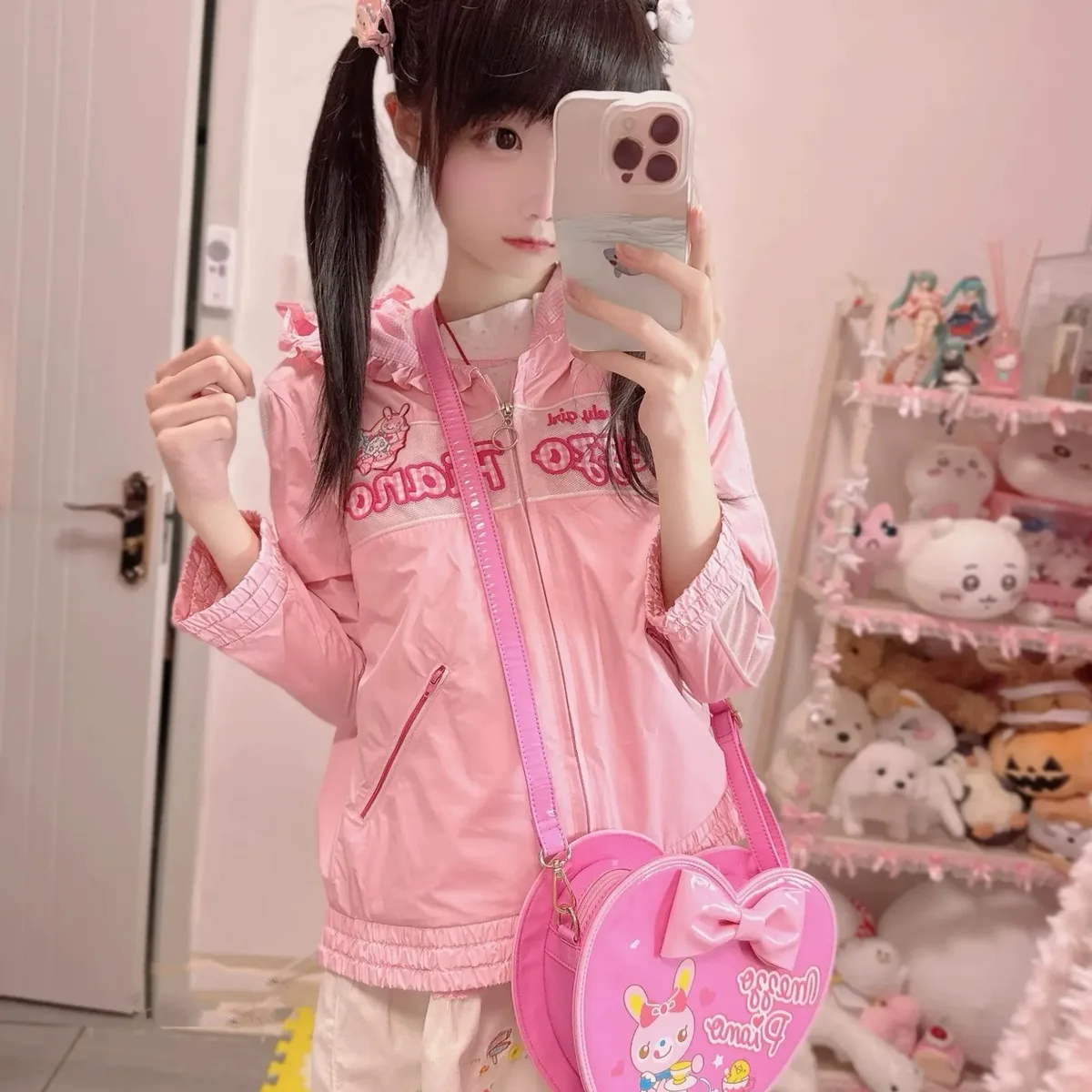 sac bandoulière grande capacité pour femme, style lolita japonaise, jojifuku, y2k, esthétique mignonne, motif dessin animé, mp