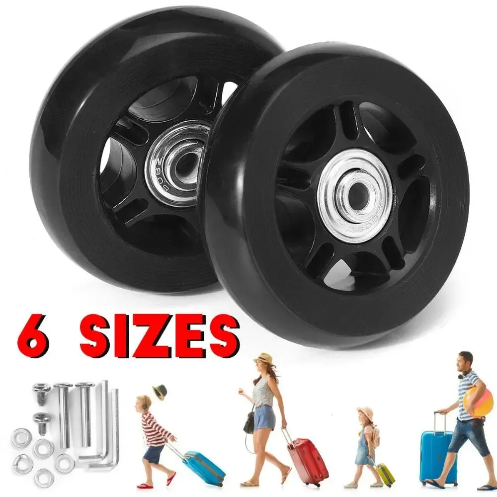 1 ensemble de roues de rechange pour valise 40mm/43mm/54mm/60mm/64mm/70mm avec axes et vis, kit de réparation pour bagages de voyage