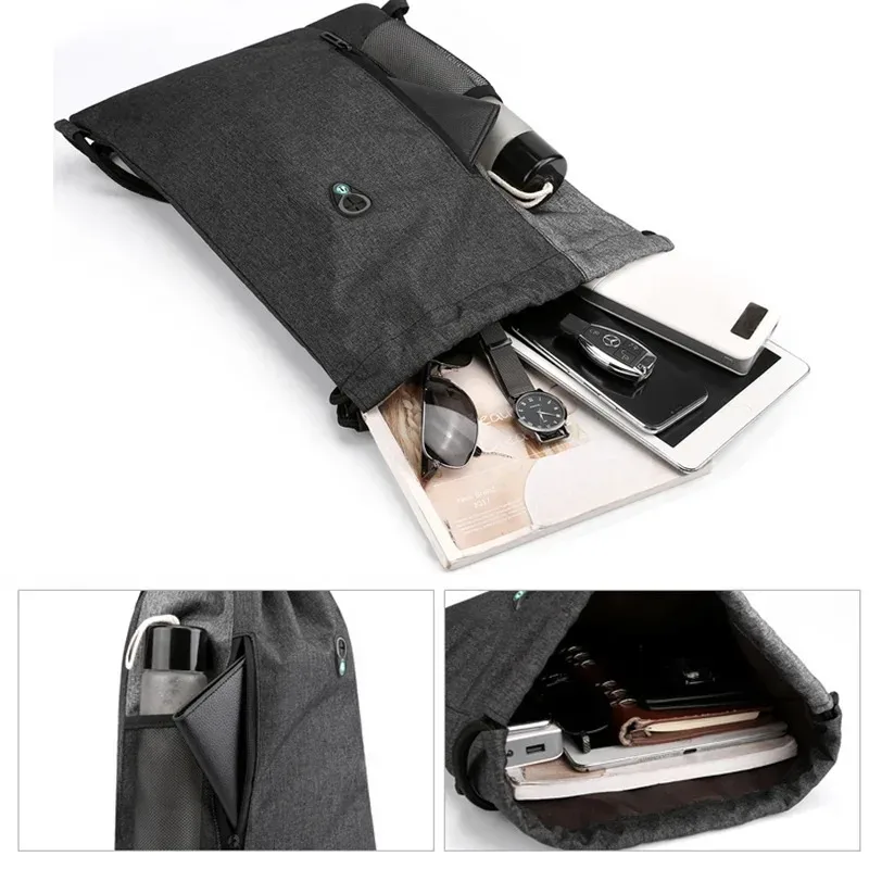 sac à dos léger unisexe avec cordon de serrage de proximité, sac à dos de sport, sacs d'école, sacs de plage de voyage, mode décontractée, hommes et femmes