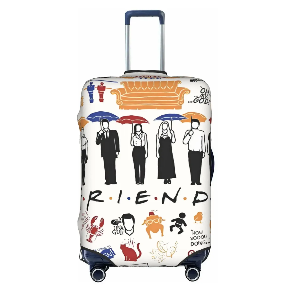 housse de protection pour bagages, motif personnalisé de la série télévisée friends, avec citation amusante, convient aux valises de 18 à 32 pouces