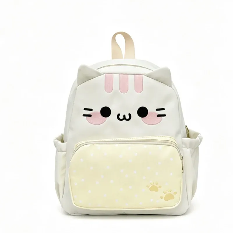 sac à dos chat à pois de dessin animé, grande capacité, sac d'école mignon, sac à livres pour étudiants, sac à dos de voyage léger, sac à dos pour ordinateur portable kawaii