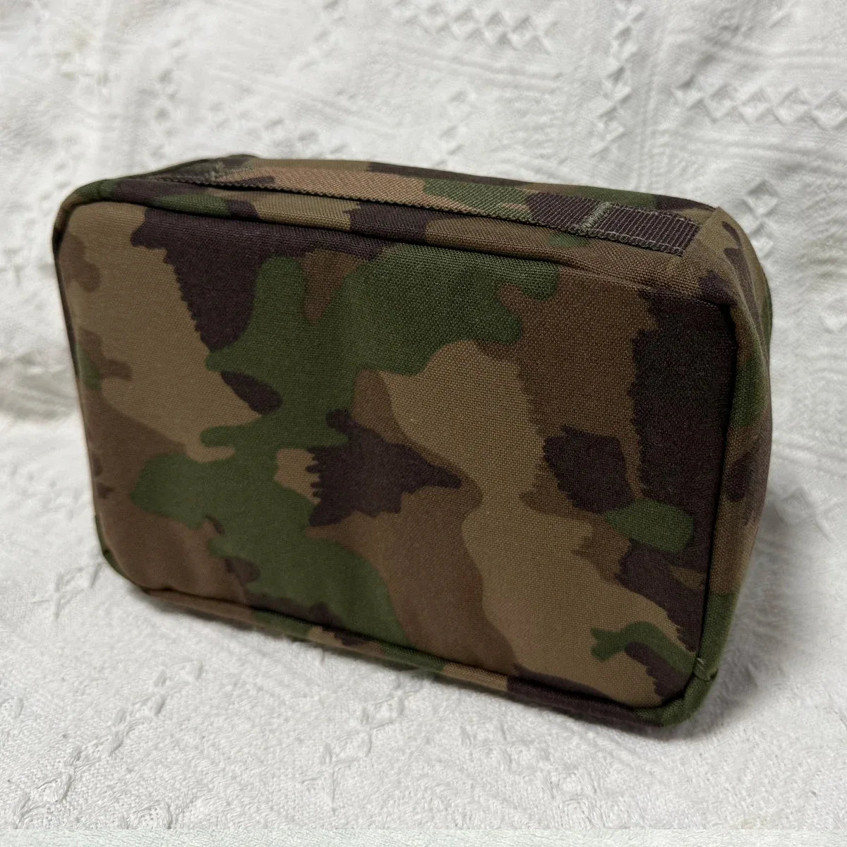 trousse toilette nylon personnalisable camouflage vert marron beige cosmétiques maquillage voyage set trois pièces légère