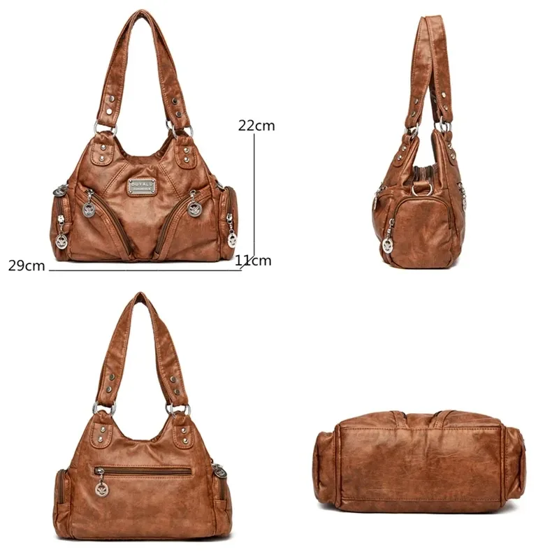 sacs à bandoulière en cuir pu souple de luxe pour filles, sacs à main noirs, fourre-tout, mini petits sacs de moto pour femmes, nouvelle collection