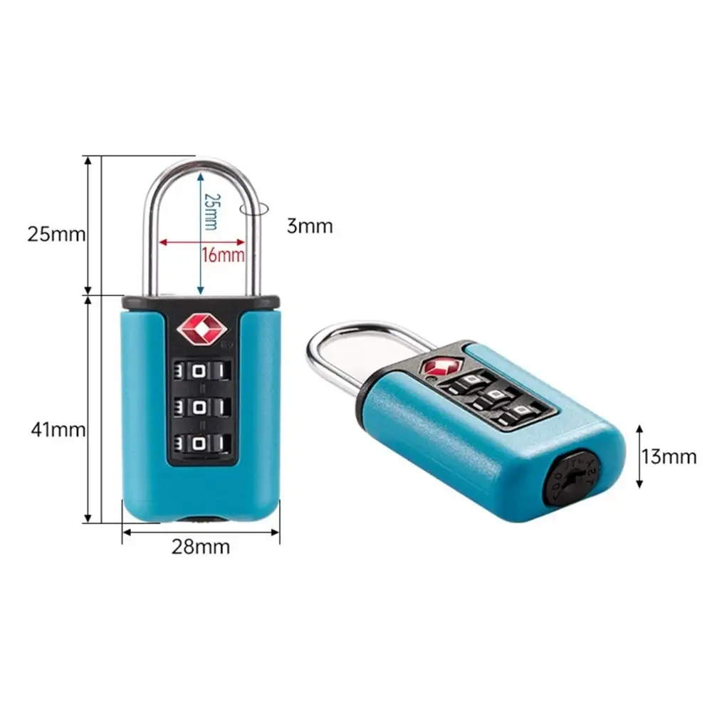 outil de sécurité de voyage portable, serrure à code pour bagages, serrure à code douanier tsa, serrure à combinaison à 3 chiffres, cadenas de couleur contrastée