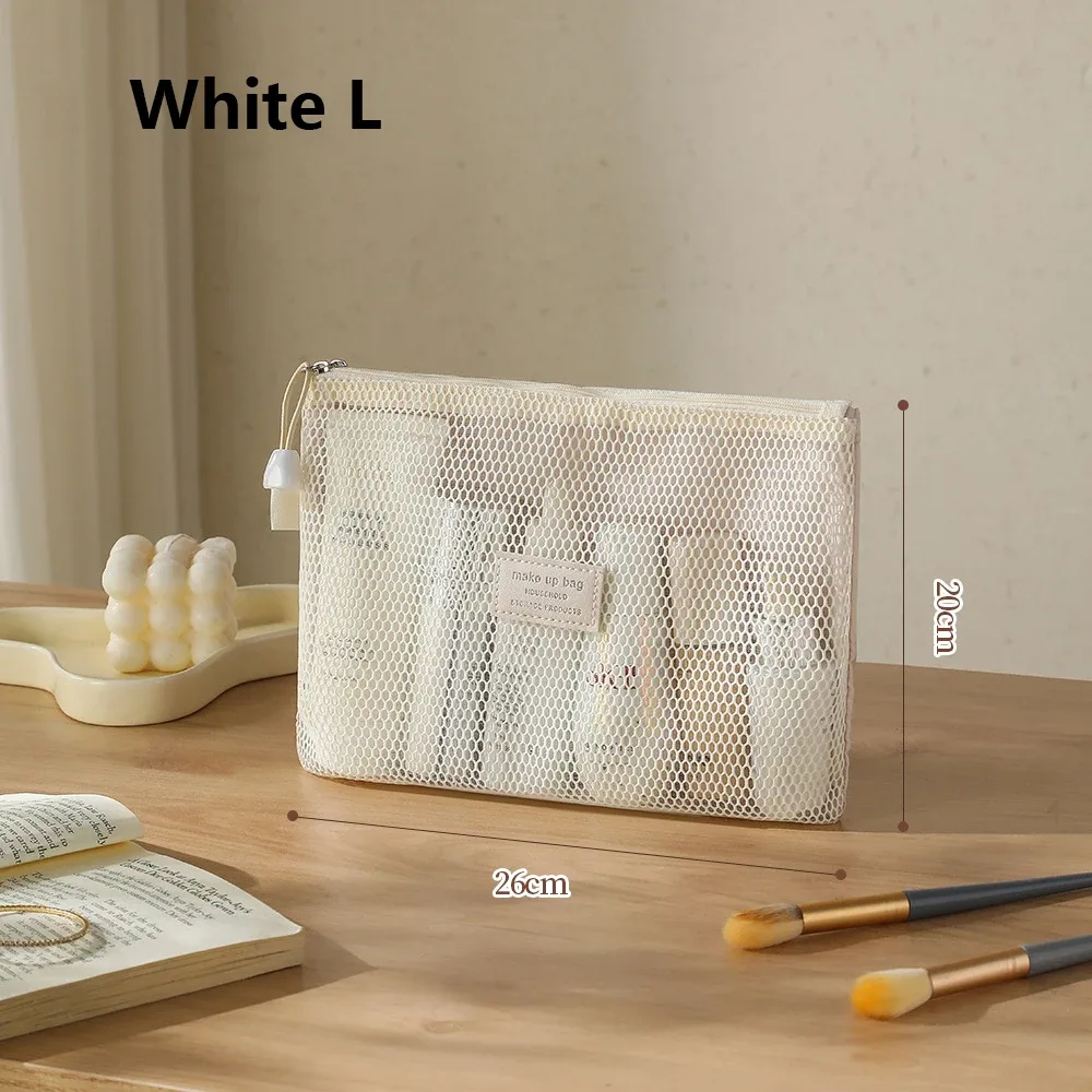 petit sac de rangement de maquillage transparent en maille, oreiller, rouges à lèvres, sac de toilette cosmétique, pochette de grande capacité, mini sac de rangement pour femmes, pochette