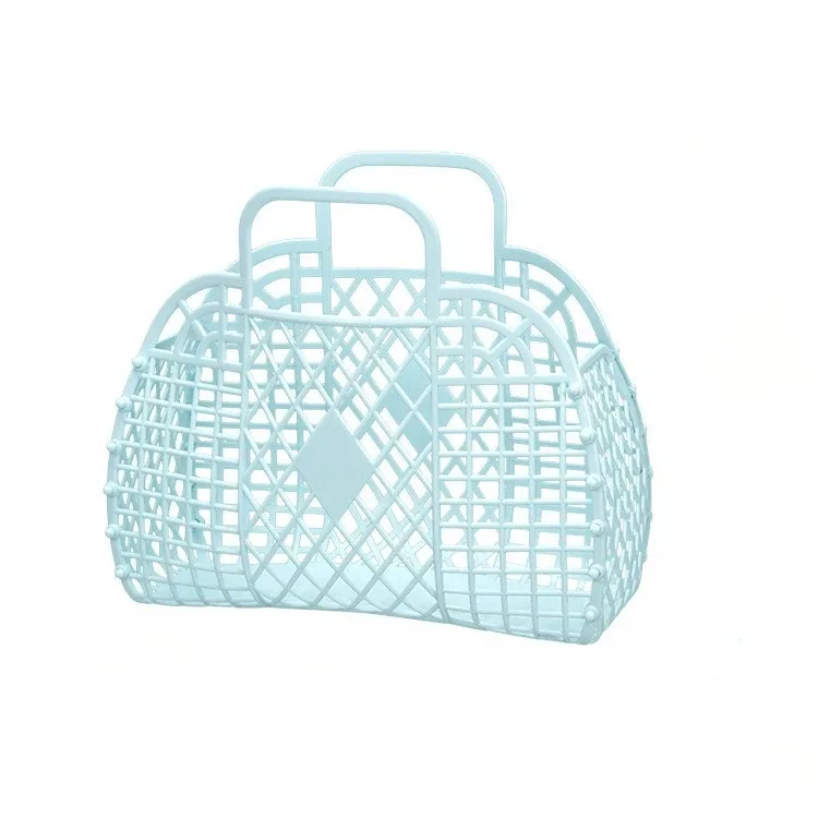 panier de douche amovible en plastique, sac de rangement creux pour salle de bain, panier de rangement pour la maison, sac de plage d'été