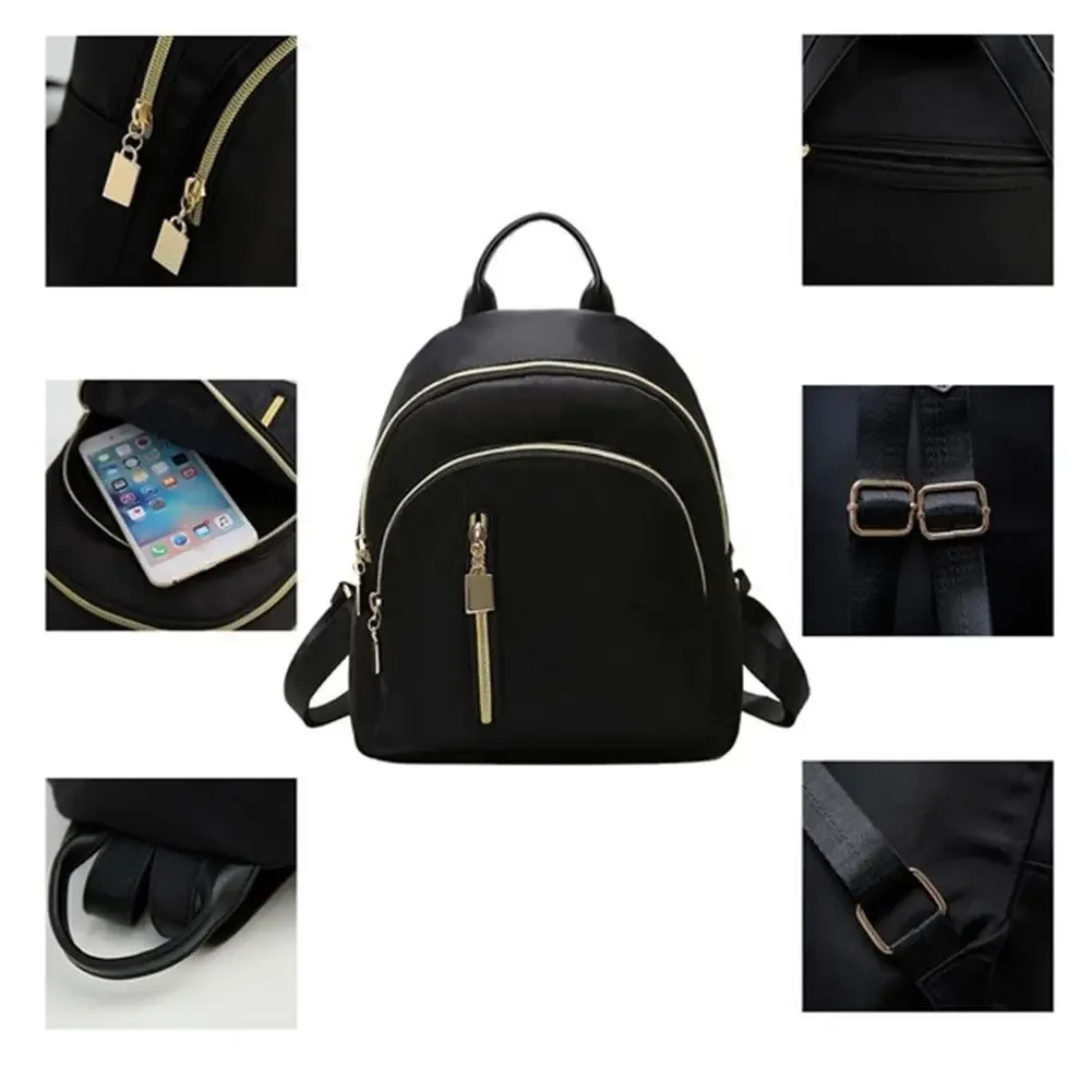 sac à dos oxford multifonction pour femmes et filles, mini sac à dos de voyage, sac à main initié, noir, mignon, mode