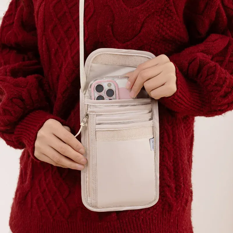 sac de voyage extérieur antivol étanche à suspendre au cou pour téléphone portable et passeport