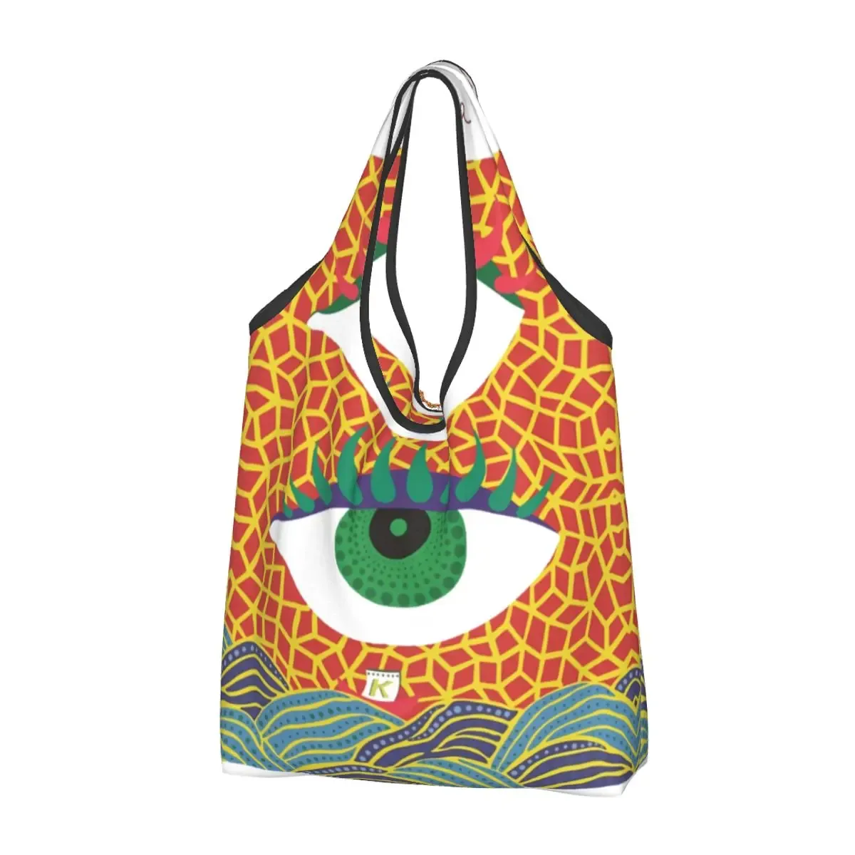yayoi kusama-sac fourre-tout d'épicerie pour femme, sac à provisions, sacs à provisions, sac à main de grande capacité, initié à l'esthétique mignonne
