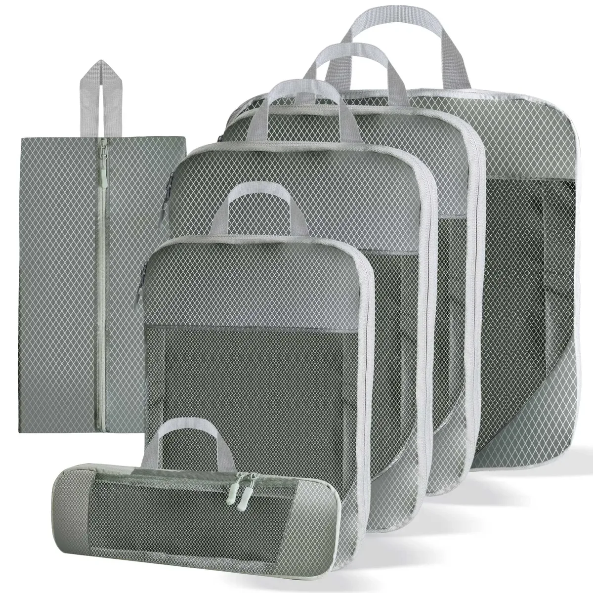 organisateur voyage beige clair motifs palmiers vagues grande capacité sac rangement nylon résistant eau polyvalent femmes