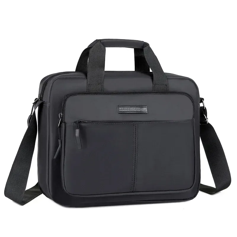Porte documents Oxford Hydrofuge Vert Dore Bleu Noir Commerce Portable Simple Double Epaule Voyage Bureau