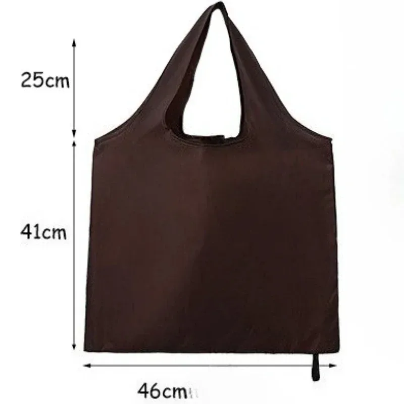 sac de courses réutilisable de couleur unie pour femmes et hommes, sac d'épicerie pliable en nylon, sac fourre-tout écologique, sacs à main portables