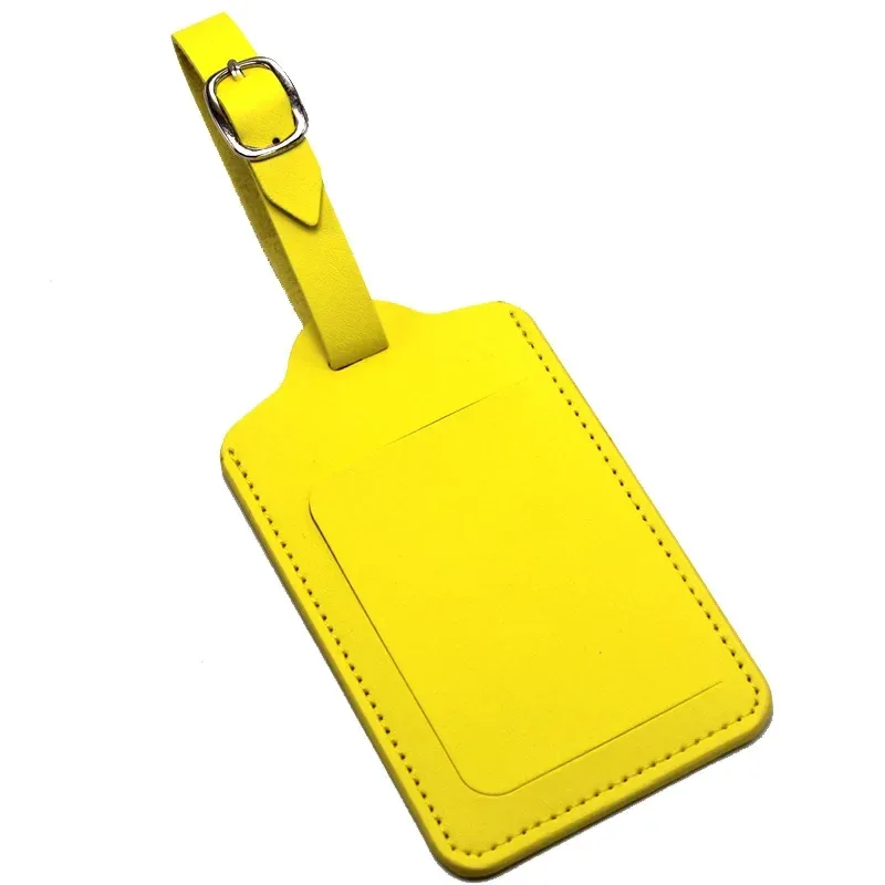 étiquette de bagage en cuir pu pour femmes et hommes, accessoires de voyage, porte-nom et adresse pour valise, étiquette d'embarquement portable
