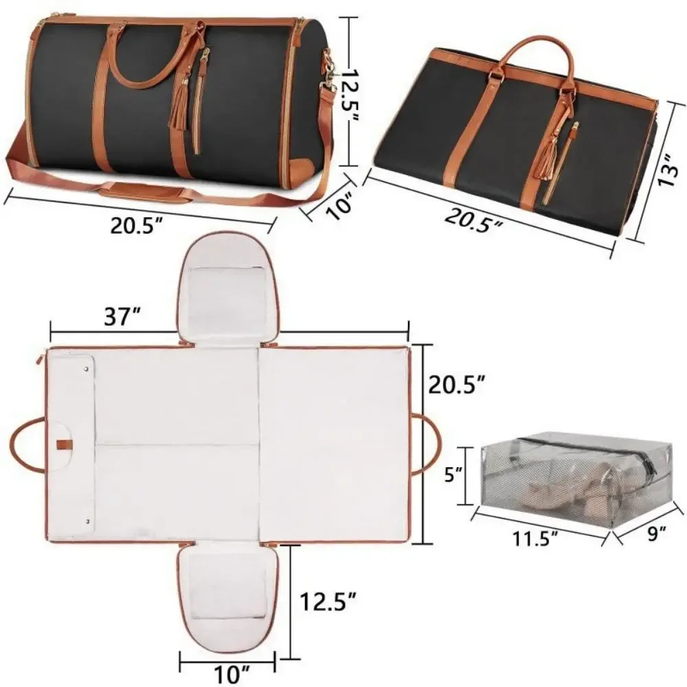 sac de voyage pliable pour vêtements, grande capacité, sac à linge portable, poignée confortable, bandoulière, sac de voyage pour femmes