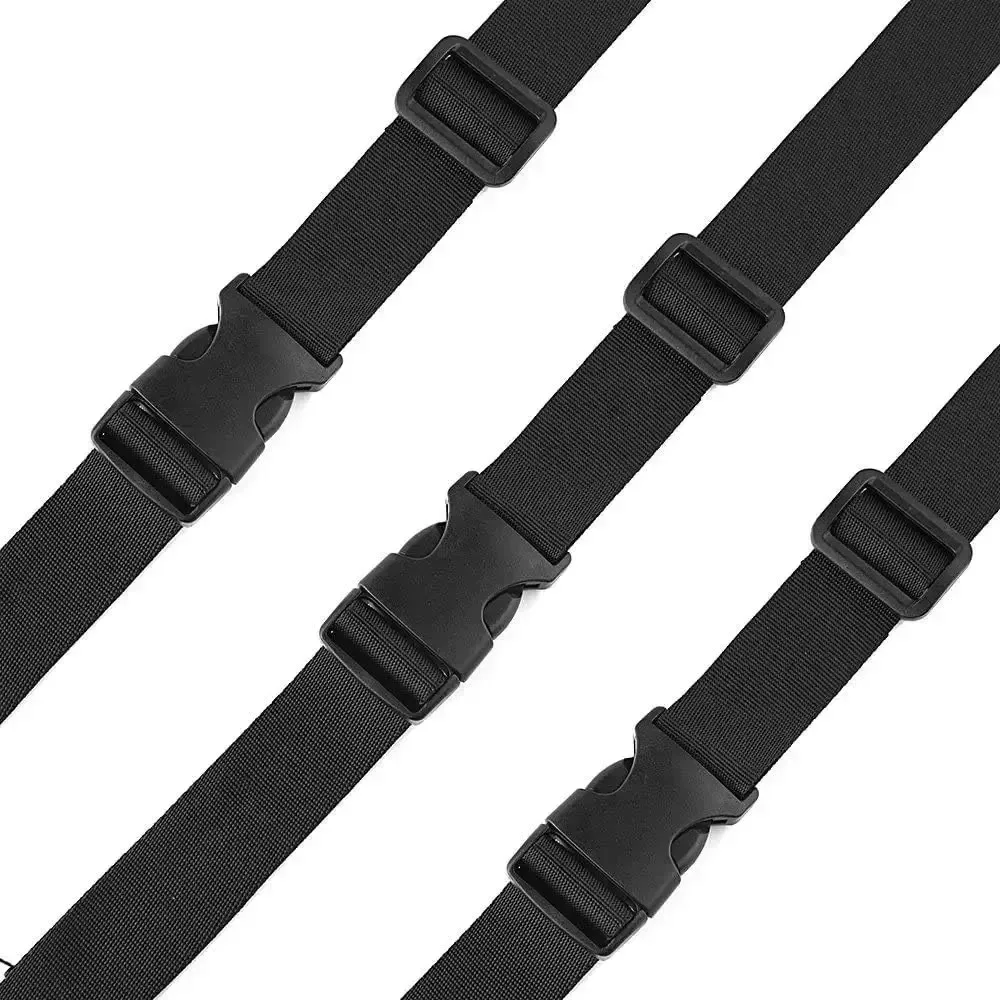 sangle de sangle en nylon réglable de 4 m, sangle de ceinture à cils pour bagages, diapositives à trois glissières, boucles à dégagement latéral plat, sangle de sac à dos
