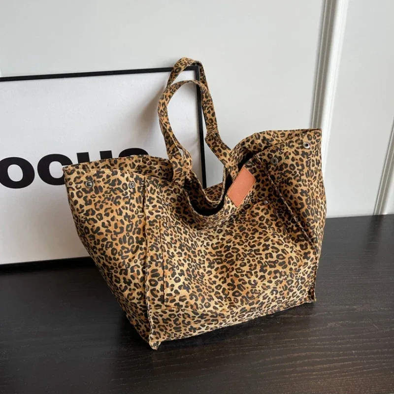 Design léopard 2023 mode coréenne Shopper grands sacs à provisions pour femmes sac à main dame sac à bandoulière grande capacité sac fille sac à main