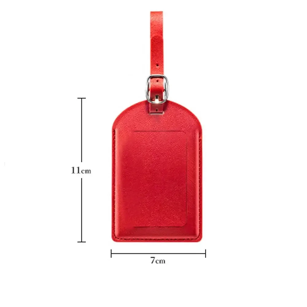 étiquettes de bagage en cuir pu de haute qualité, anti-perte, créatives, pour valise, étiquette d'adresse durable pour femme