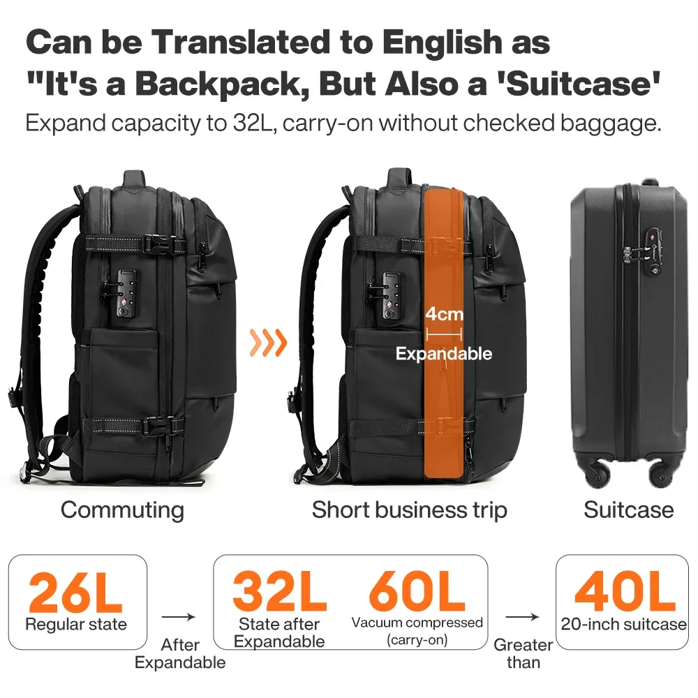 Mixi 19 pouces sacs à dos sous vide hommes sacs extensibles hommes sacs à dos de voyage grande capacité sac à dos sac à dos pour ordinateur portable sacs M5270