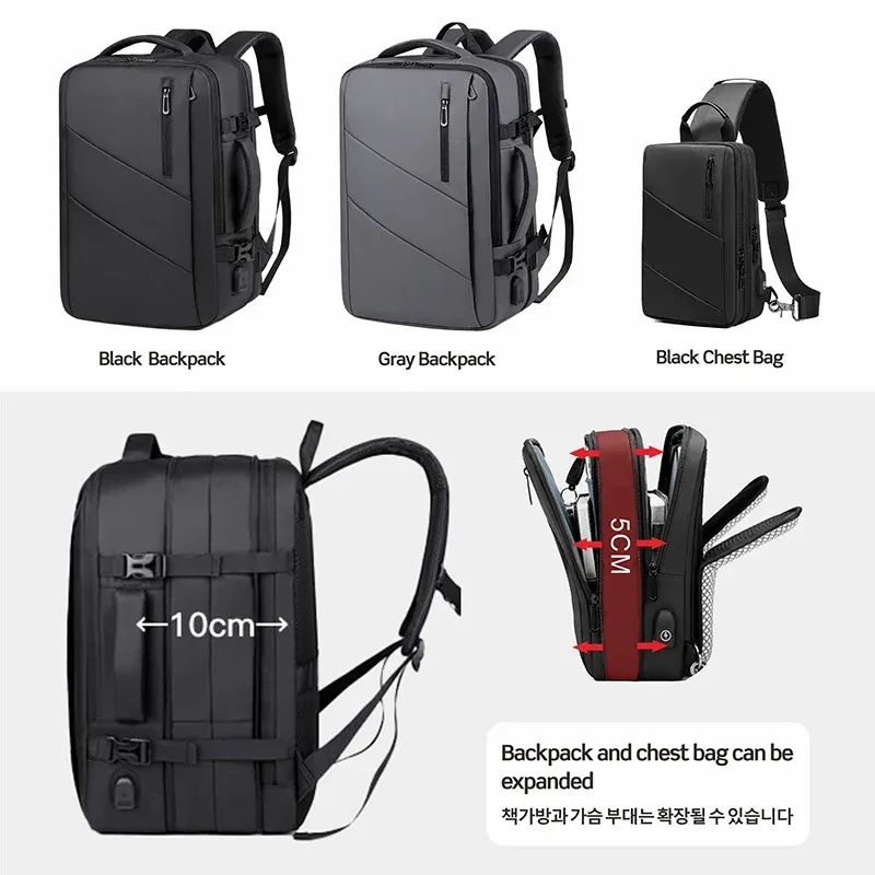 sac à dos militaire suisse pour ordinateur portable, 17 pouces, multi-poches, extensible, étanche, usb, pour l'école, voyage d'affaires