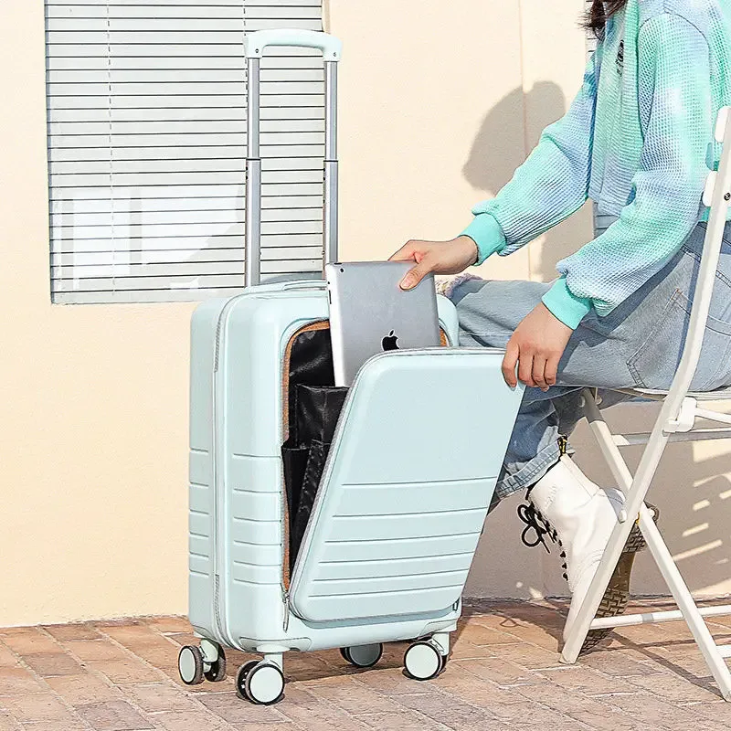 valise de voyage à roulettes pour femme, chariot avant ouvert, 20 pouces, 10 kg, nouvelle collection