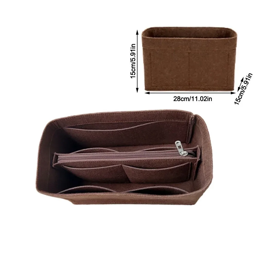 sac d'insertion en feutre grande capacité avec fermeture éclair, organisateur de sac à main multi-poches pour lv speedy25/30/35/gentlewoman