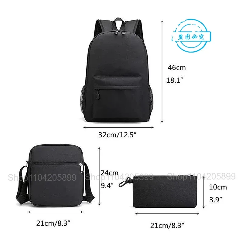 sacs à dos cr7 imprimés ronaldo, 3 pièces, sacs d'école pour garçons et filles, mochila pour étudiants et adolescents, sac à dos de voyage pour ordinateur portable, cadeau