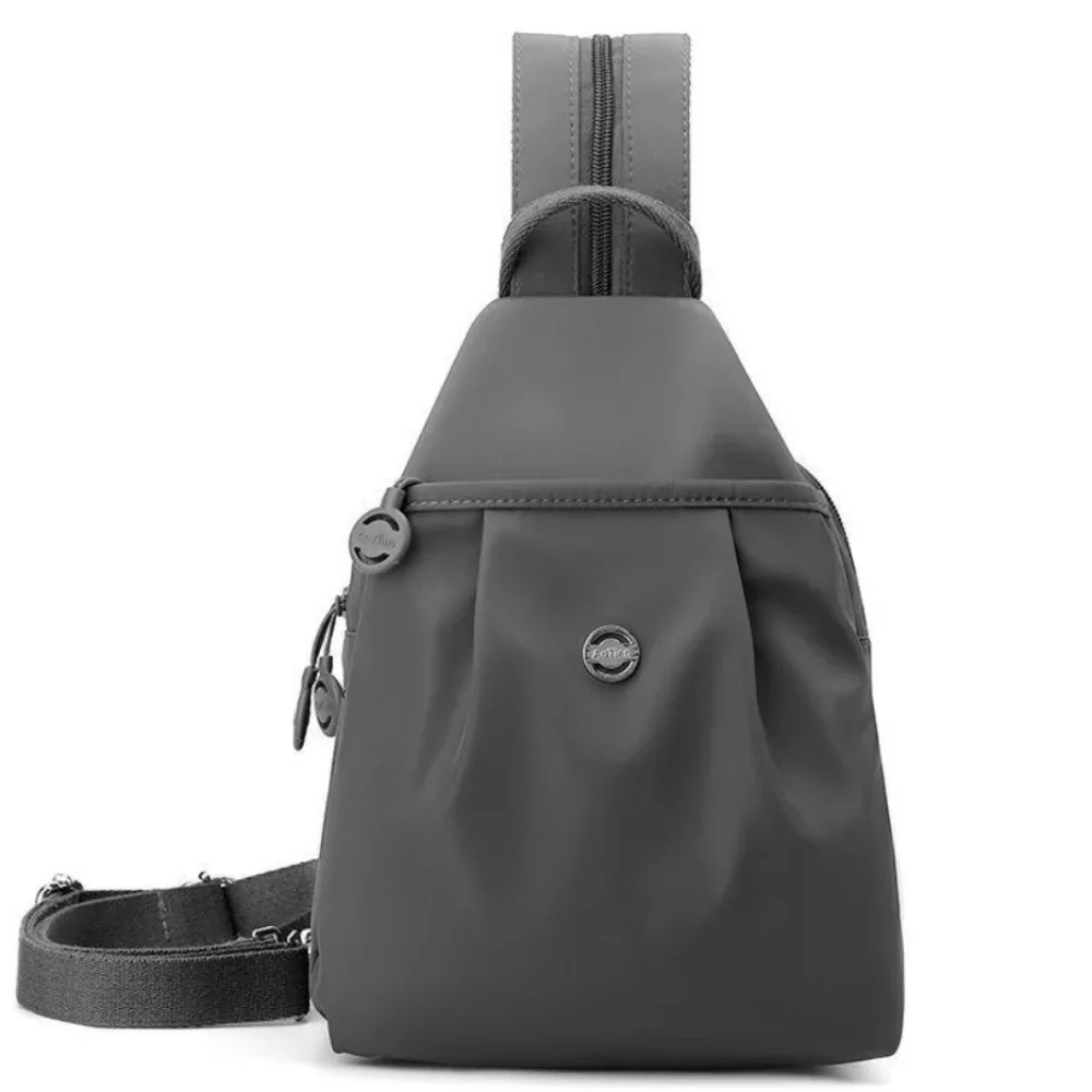 sac à dos en tissu oxford tendance, sacs de poitrine multi-couches grande capacité, sac bandoulière multifonctionnel imperméable pour la randonnée en extérieur
