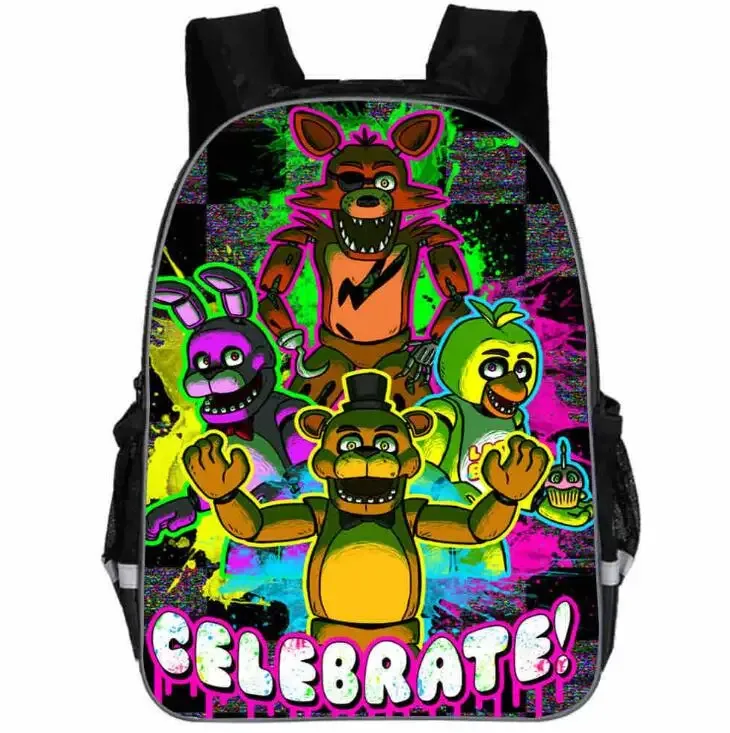 fnaf impression sac à dos anima anime freddy femmes hommes causul garçons filles sacs d'école hip hop mâle ordinateur portable mochila kpop sac à dos