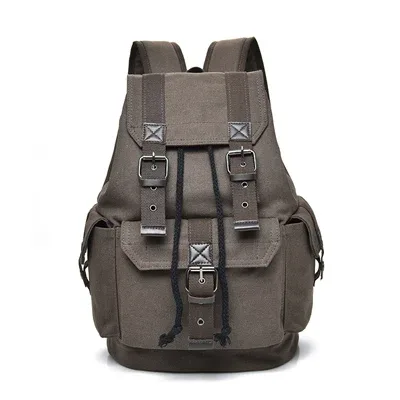 sac dos toile beige clair marron bandes horizontales verticales poche rabat bandoulière arquée préppy style jacquard