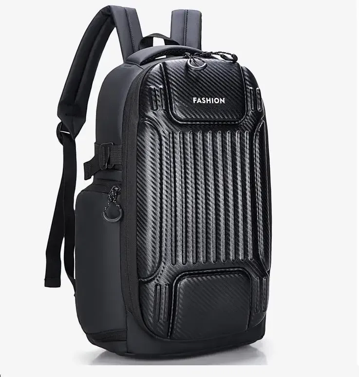 nouveau sac d'équitation de motard de sport en fiber de carbone sac à dos multifonctionnel étanche à coque rigide sac d'ordinateur portable d'étudiant décontracté en plein air pour hommes