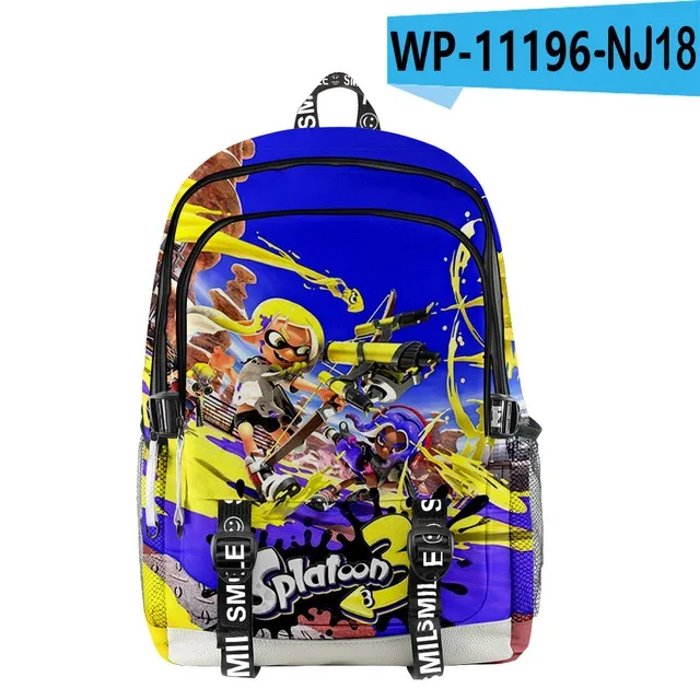 splatoon 3-sac à dos de voyage à fermeture éclair, oxford, cartable d'école harajuku, à la mode, pour cosplay