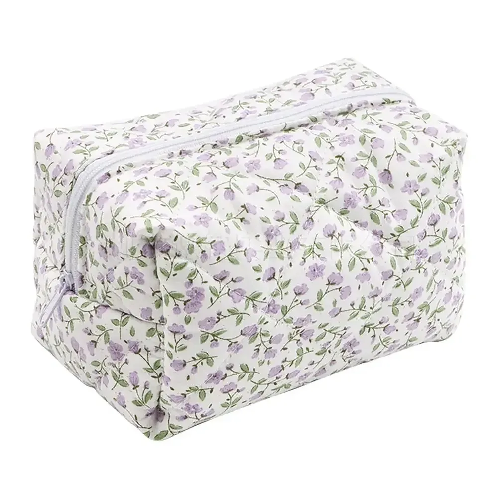 trousse à cosmétiques pour femmes, trousse de maquillage florale, trousse de beauté imprimée de fleurs coréennes, trousse de toilette de voyage pour poudres cosmétiques