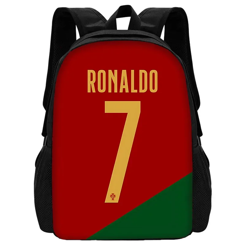 sac à dos de football r-ronaldos cr7 pour enfants, avec sacs à déjeuner, sacs à crayons, sacs d'école pour garçons et filles, meilleur cadeau