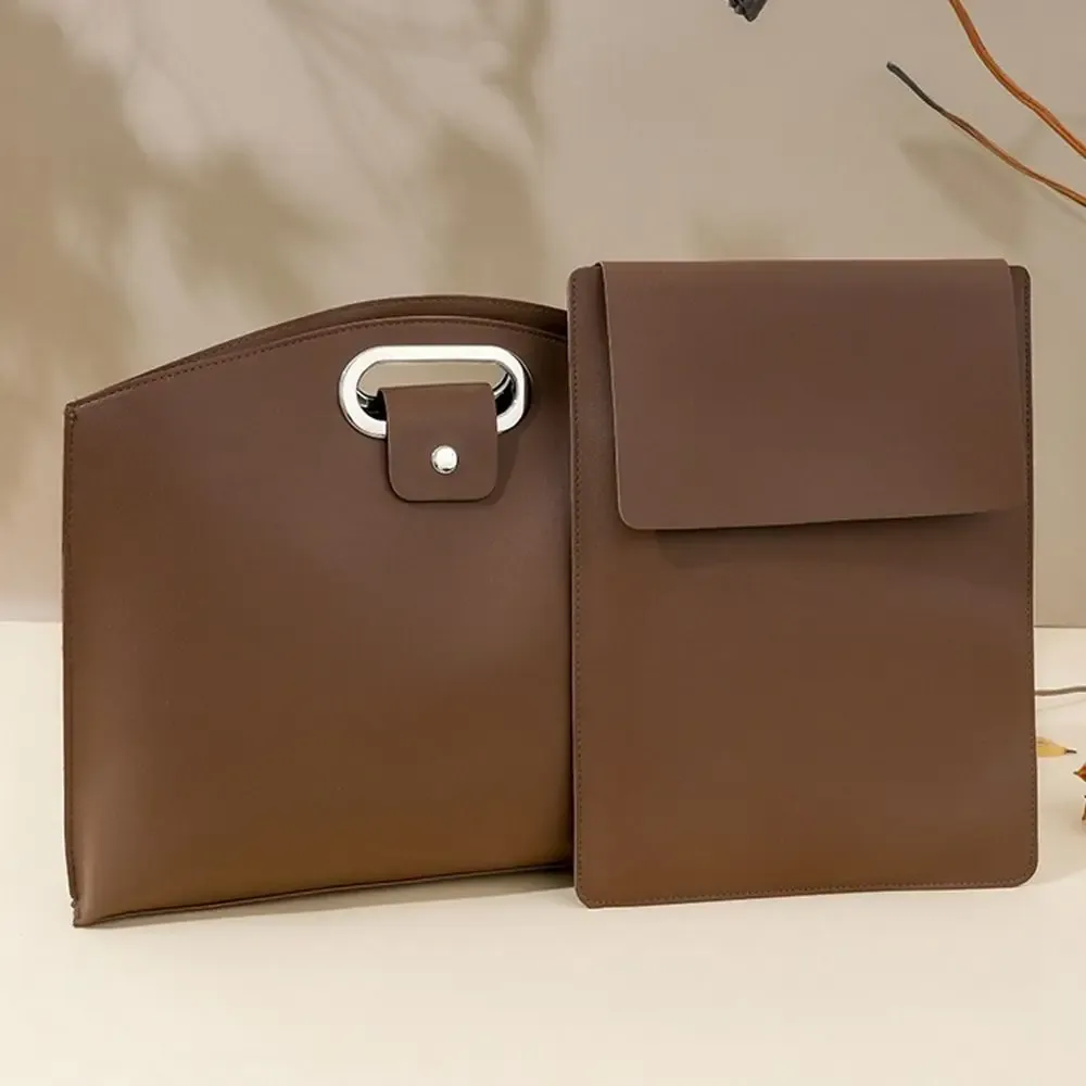 sac fourre-tout de bureau en pu tendance, couleur unie, pour ordinateur portable, grande capacité, sacoche pour filles