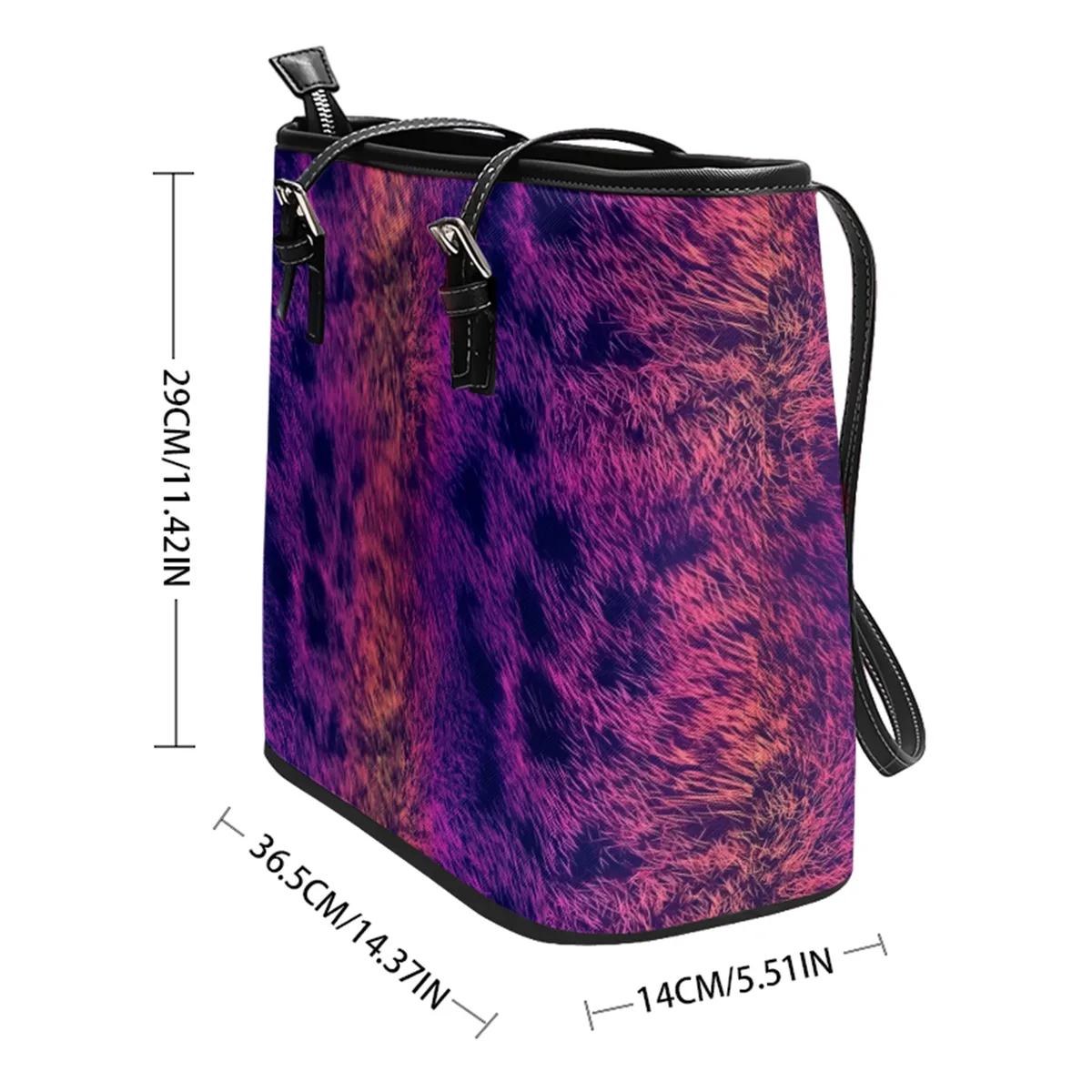 sac voyage polochon oxford université motif géométrique taches marron fond noir décontracté polyvalent week end
