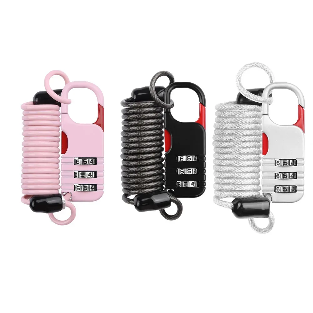serrure de voyage pour bagages, cadenas à combinaison à 3 chiffres, câble à ressort (80cm) pour casier de gymnastique scolaire, casque, porte, valises 51s