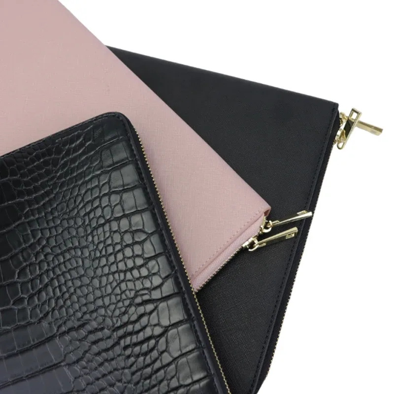 sacoche pour ordinateur portable en cuir avec initiales personnalisées gratuites, sac d'affaires tendance, housse de protection contre les chutes portable, chancelier, 13 pouces